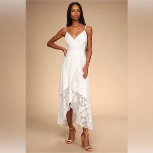 Lulu’s white floral high low dress